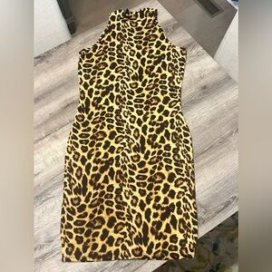 NWOT Leopard Print Body-con Midi Dress - Sz XL